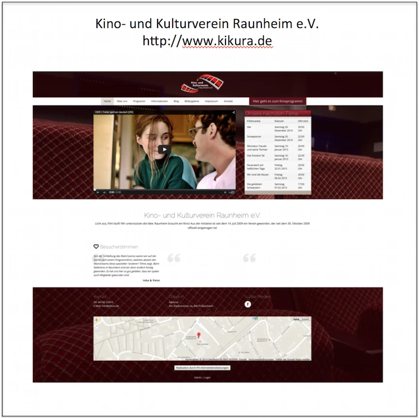 Webseite Kino- und Kulturverein Raunheim.