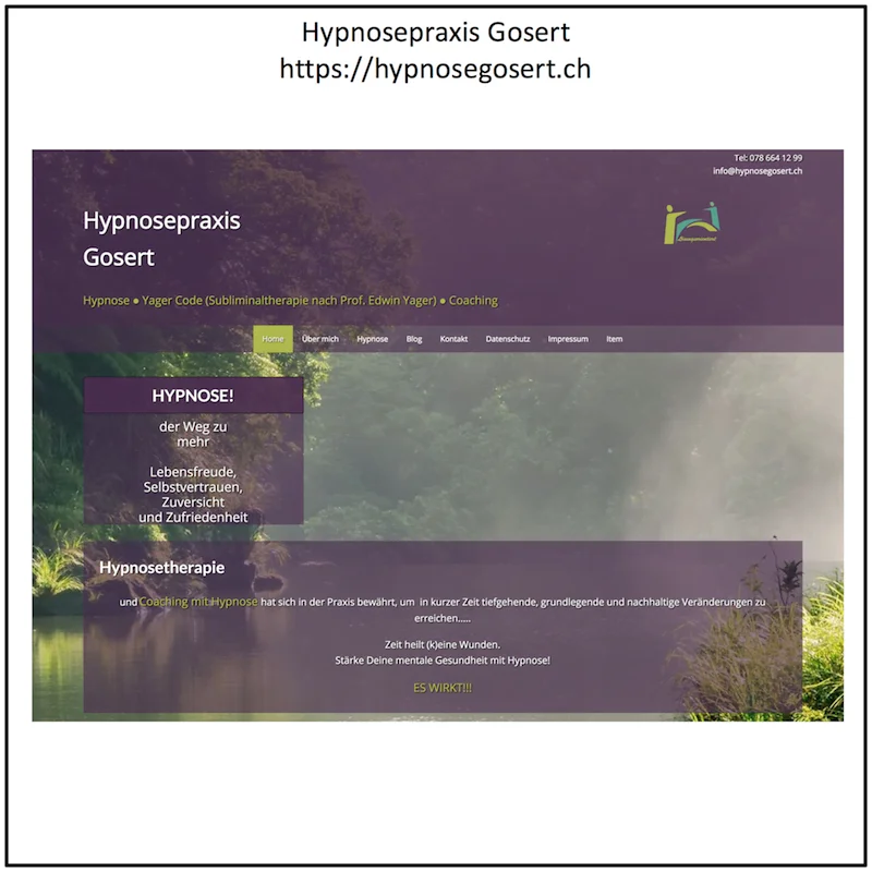 Webseite für Hypnosepraxis Gosert.